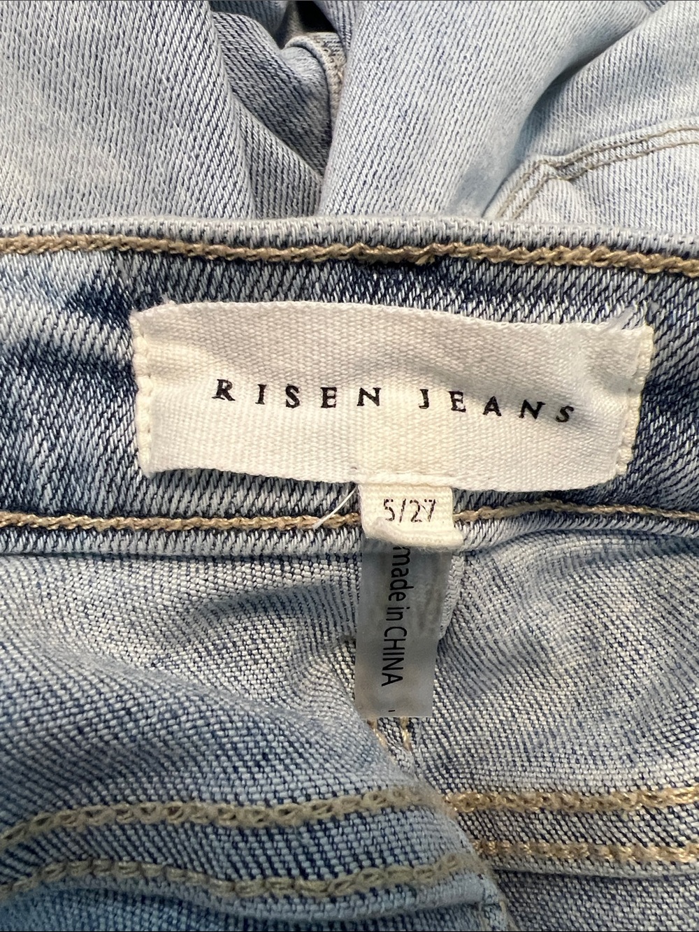 Light Blue Star-Print Flare Jeans - Picture 3 of 3